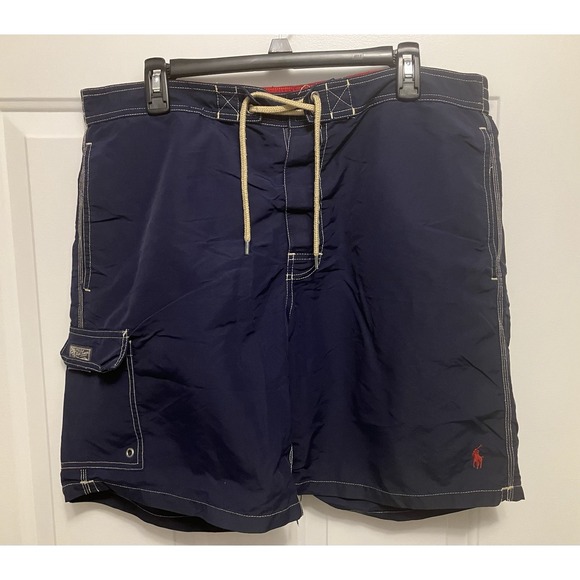 Polo Ralph Lauren Other - Polo Ralph Lauren SwimTrunks XL Navy‎ Blue Red Logo Beach Men’s Shorts